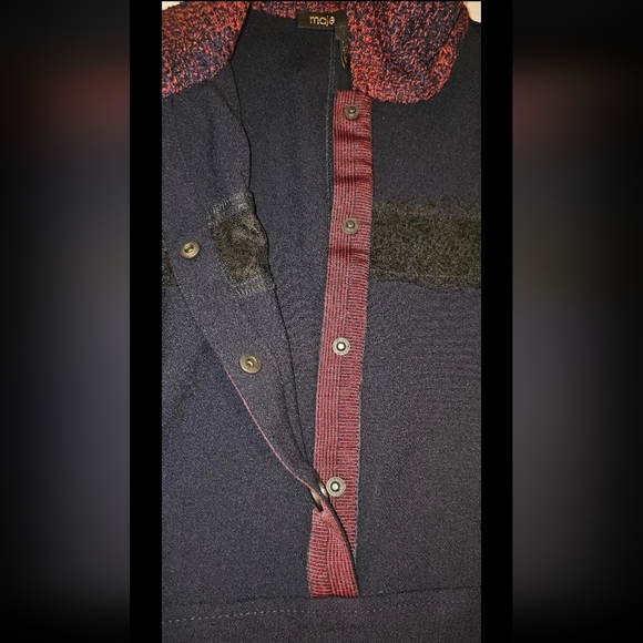 MAJE Riloid Navy Lace Trim Collared Dress Sz 1 As seen on TV Charmed - Picture 10 of 14